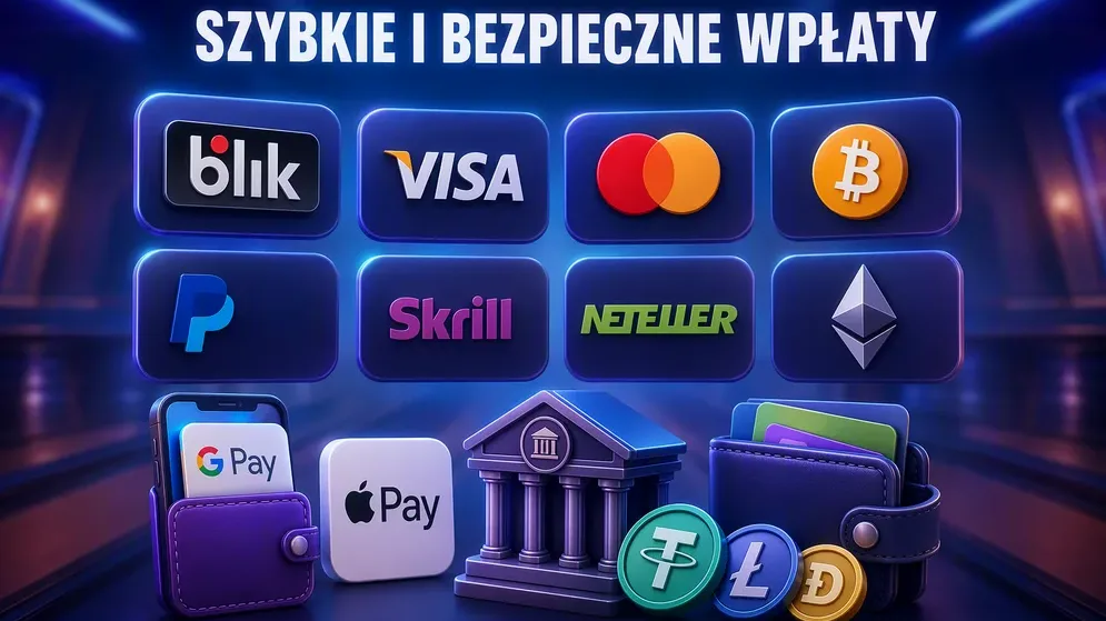 Ikony BLIK, Visa, Bitcoin i portfeli elektronicznych